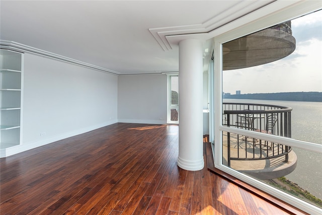 2521 Palisade Ave Unit 6A, Bronx, NY 10463 - unfurnished room with wood-type flooring and ornate columns