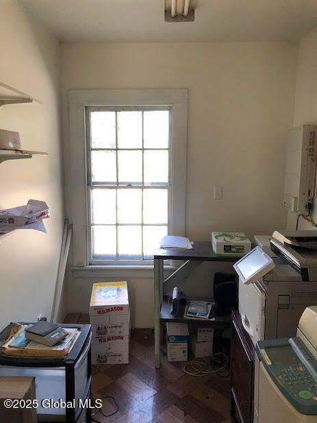 office with wood finished floors