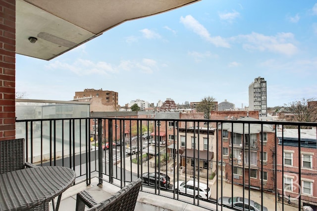 balcony with a city view