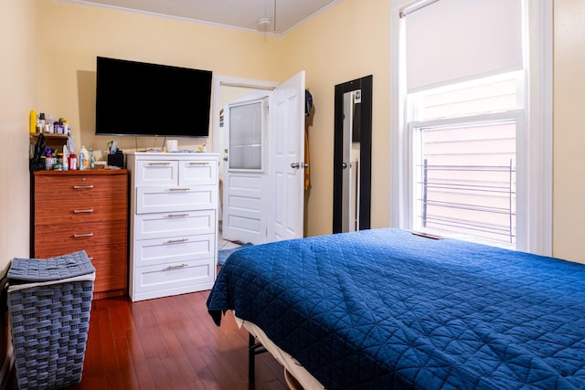 101-14 95th St, Ozone Park, NY 11416 - bedroom featuring crown molding and dark wood-style floors