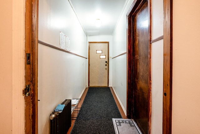 101-14 95th St, Ozone Park, NY 11416 - hall featuring radiator and dark carpet