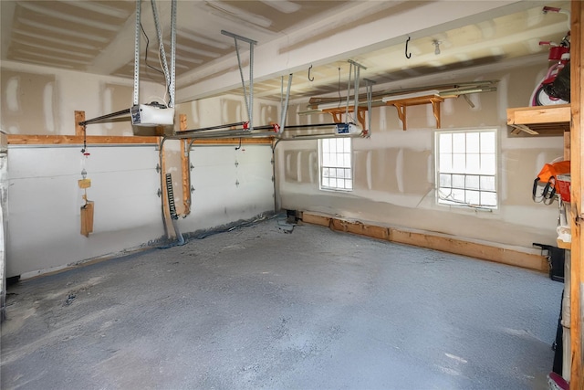 basement with a garage