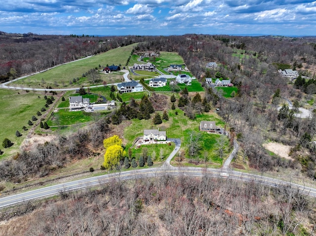 aerial view featuring a rural view