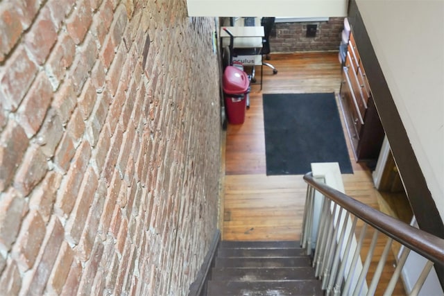 138 S Clark St, Newburgh, NY 12550 - stairway featuring hardwood / wood-style flooring