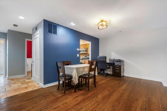 19 James Ct Unit 19, Port Chester, NY 10573 - dining space with baseboards, recessed lighting, and wood finished floors