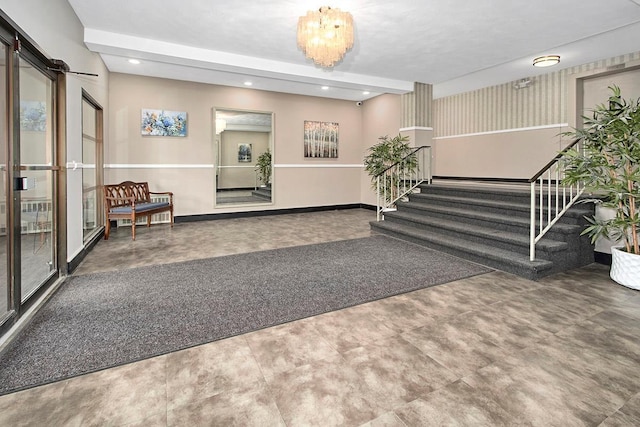 building lobby with stairs