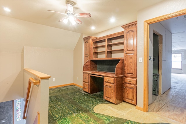 26 Cowboy Trl, Saugerties, NY 12477 - unfurnished office featuring a ceiling fan and lofted ceiling