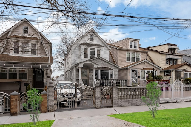 victorian house with a gate and a fenced front yard