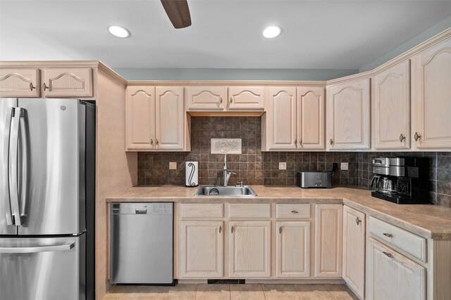 7 Center Cir, Florida, NY 10921 - kitchen with tasteful backsplash, stainless steel appliances, light countertops, and a sink