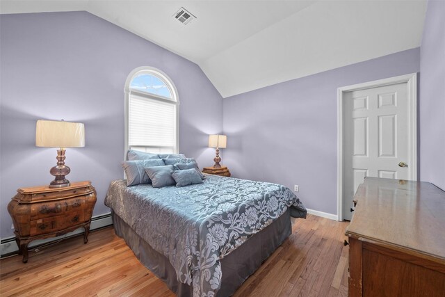 7 Center Cir, Florida, NY 10921 - bedroom featuring vaulted ceiling, visible vents, baseboards, and light wood-type flooring