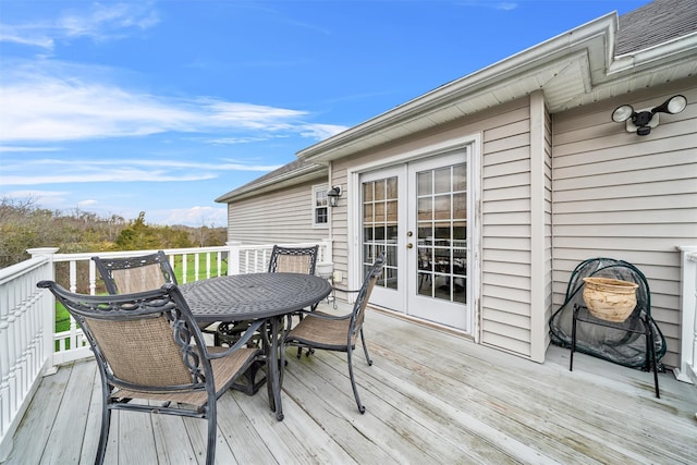 7 Center Cir, Florida, NY 10921 - wooden deck with french doors and outdoor dining space