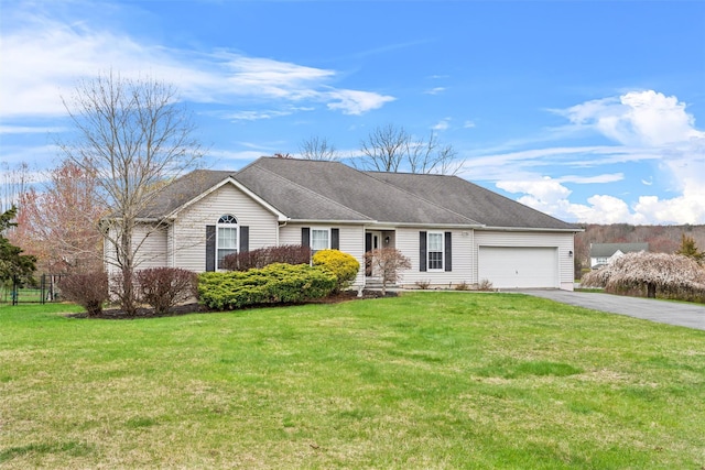 7 Center Cir, Florida, NY 10921 - single story home featuring a shingled roof, a front lawn, driveway, and a garage