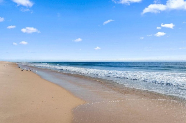 view of water feature featuring a view of the beach