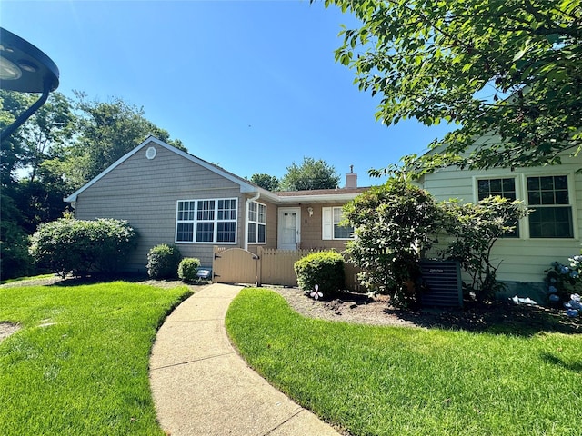11 Theodore Dr, Coram, NY 11727 - single story home featuring a gate and a chimney