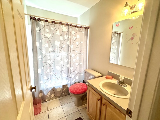 11 Theodore Dr, Coram, NY 11727 - bathroom with vanity, tile patterned floors, and curtained shower