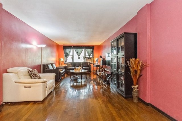 living room featuring wood-type flooring