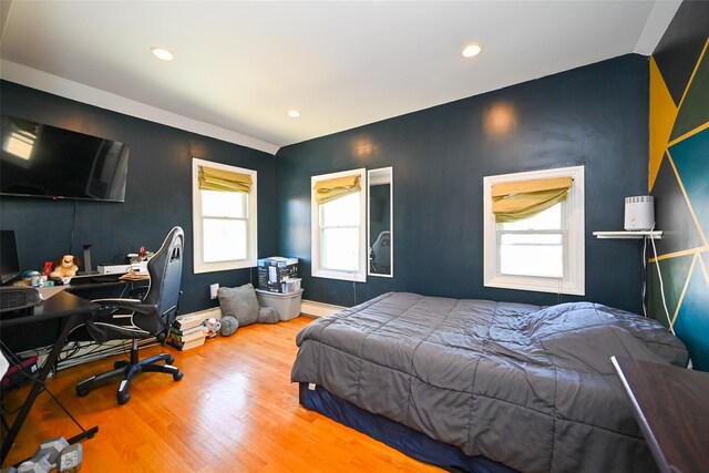 102-25 163rd Dr, Howard Beach, NY 11414 - bedroom featuring baseboards, recessed lighting, and wood finished floors