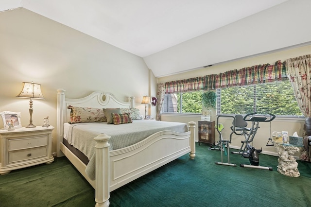 60 Southgate Cir, Massapequa Park, NY 11762 - bedroom with lofted ceiling, carpet floors, and baseboards