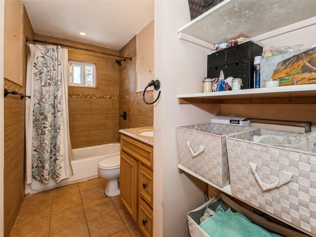 915 Derrick Adkins Ln, West Hempstead, NY 11552 - bathroom with tile patterned floors, shower / bath combo, toilet, and vanity