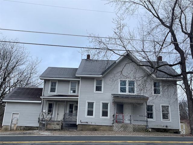 156 Greenville Tpke, Middletown, NY 10940 - view of front of property with a porch and a chimney