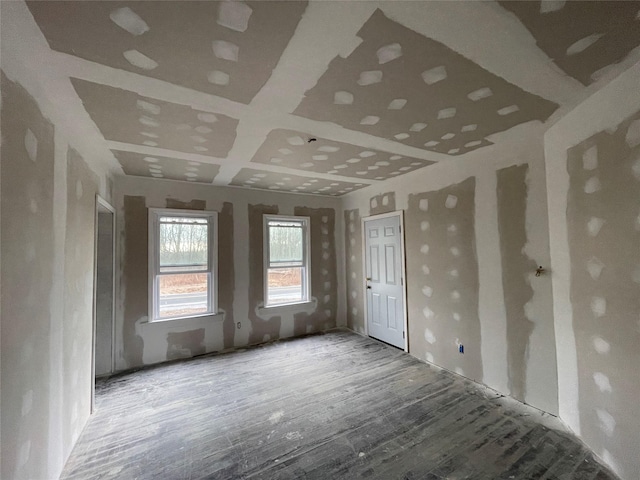 156 Greenville Tpke, Middletown, NY 10940 - empty room with coffered ceiling and wood finished floors