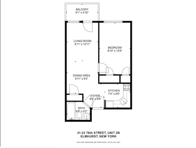 41-23 76th St # 2B, Elmhurst, NY 11373 - view of floor plan / room layout