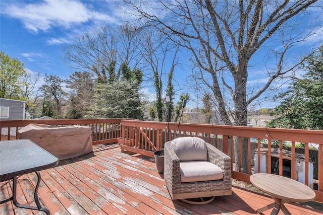 view of wooden deck