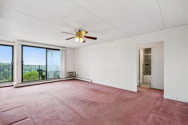 150 Overlook Ave Unit 8V, Peekskill, NY 10566 - unfurnished room with carpet, a ceiling fan, and a baseboard radiator
