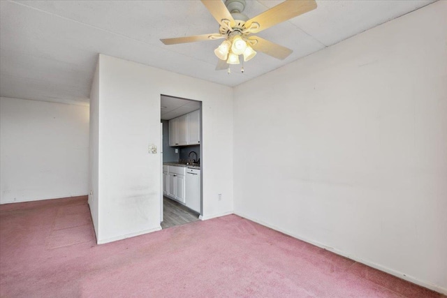 150 Overlook Ave Unit 8V, Peekskill, NY 10566 - empty room with carpet, ceiling fan, and baseboards