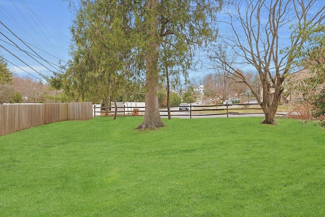 view of yard featuring fence