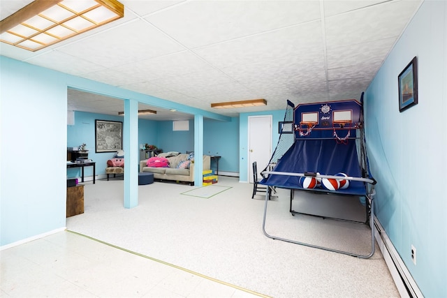 bedroom featuring a baseboard radiator and baseboard heating
