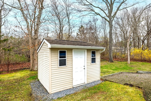 view of shed