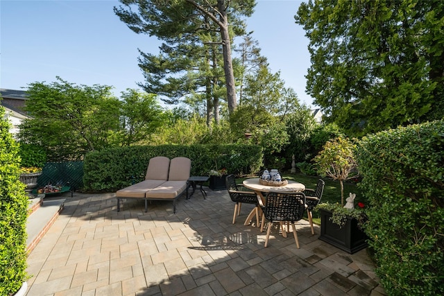 view of patio / terrace featuring outdoor dining space