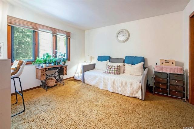 bedroom featuring baseboards and carpet flooring