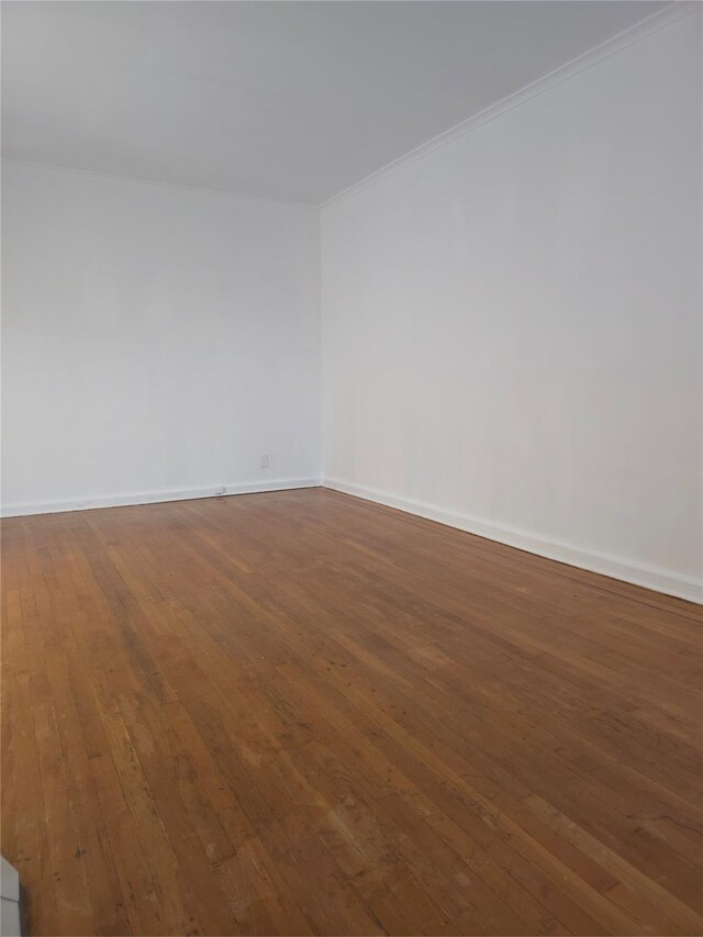 2866 Philip Ave, Bronx, NY 10465 - spare room featuring dark wood-style flooring, baseboards, and crown molding
