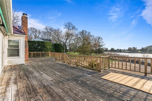 46 Mount Grey Rd, Setauket, NY 11733 - wooden terrace featuring a water view