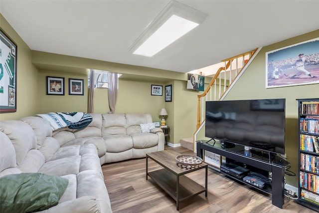 14 Kelly Ct, Kings Park, NY 11754 - living area featuring wood finished floors and stairs