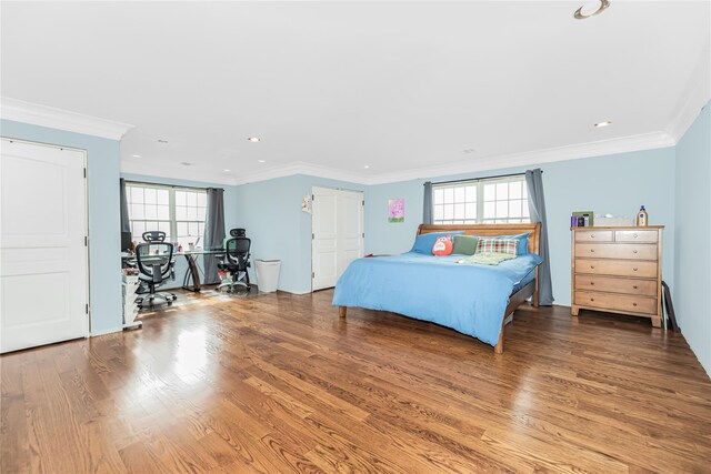 146 Duke Dr, Carmel, NY 10512 - bedroom with wood finished floors, recessed lighting, and ornamental molding