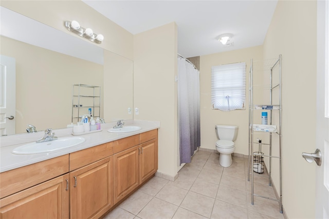 146 Duke Dr, Carmel, NY 10512 - full bath featuring toilet, tile patterned flooring, a sink, and double vanity