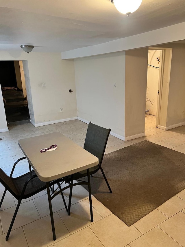 3412 Hunter Ave, Bronx, NY 10475 - dining area with baseboards and light tile patterned flooring