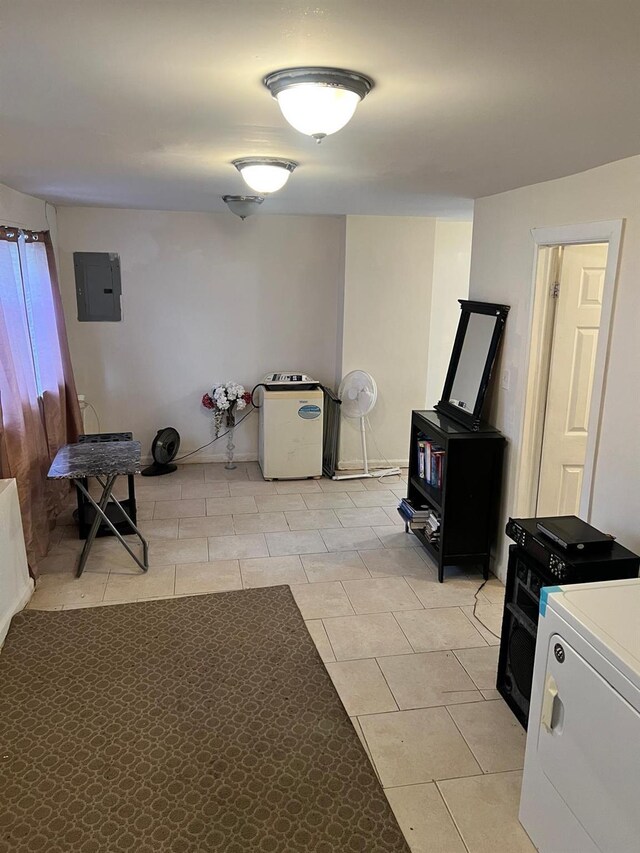 3412 Hunter Ave, Bronx, NY 10475 - interior space featuring electric panel, washer / clothes dryer, and light tile patterned floors
