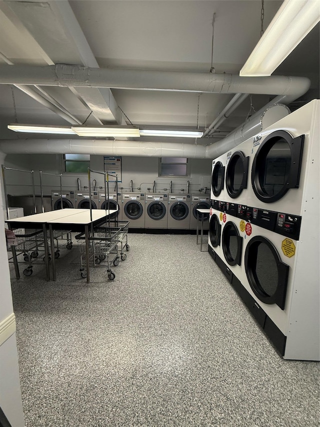 34-15 74th St Unit 4H, Jackson Heights, NY 11372 - shared laundry room featuring separate washer and dryer and stacked washer / dryer