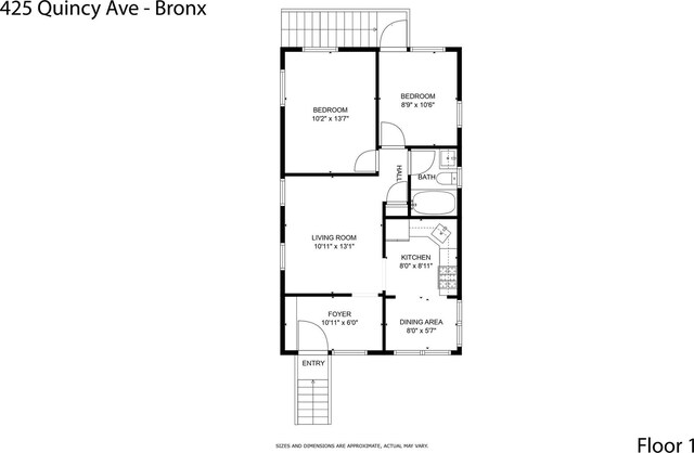 425 Quincy Ave, Bronx, NY 10465 - floor plan