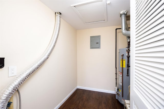 utilities with electric panel and gas water heater