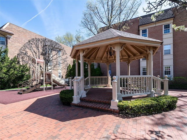 surrounding community with a gazebo and playground community