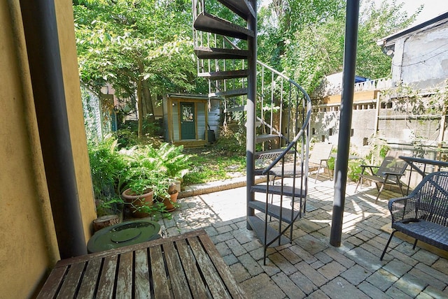 view of patio featuring a fenced backyard
