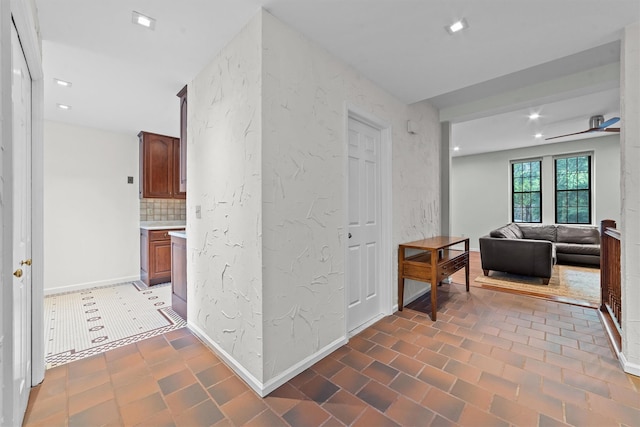 341 Furnace Dock Rd Unit 5, Cortlandt Manor, NY 10567 - corridor featuring recessed lighting, baseboards, and a textured wall