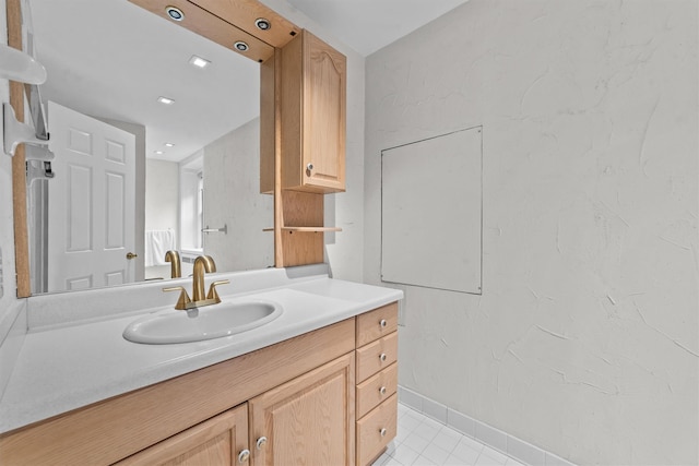 341 Furnace Dock Rd Unit 5, Cortlandt Manor, NY 10567 - bathroom with vanity, tile patterned floors, and baseboards