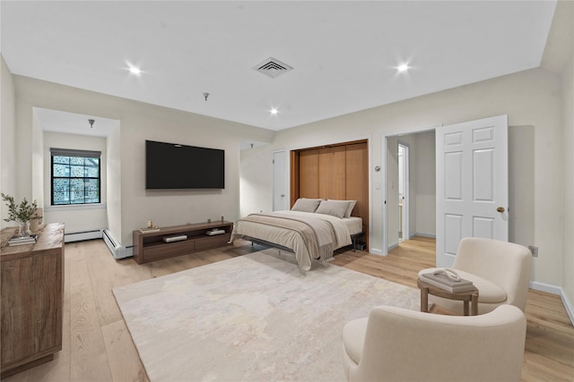341 Furnace Dock Rd Unit 5, Cortlandt Manor, NY 10567 - bedroom with light wood finished floors, recessed lighting, and baseboards