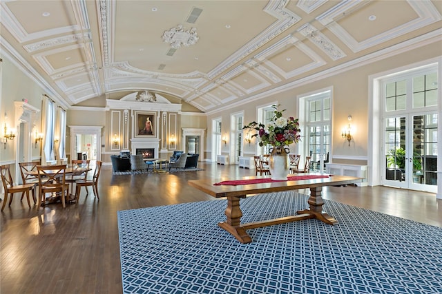 341 Furnace Dock Rd Unit 5, Cortlandt Manor, NY 10567 - community lobby with coffered ceiling, crown molding, and high vaulted ceiling